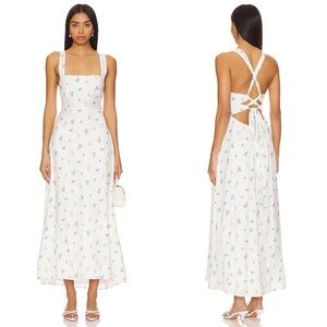 NEW NWT Show Me Your Mumu Marmont Lace Up Midi Dress Bluebell Daisy Print